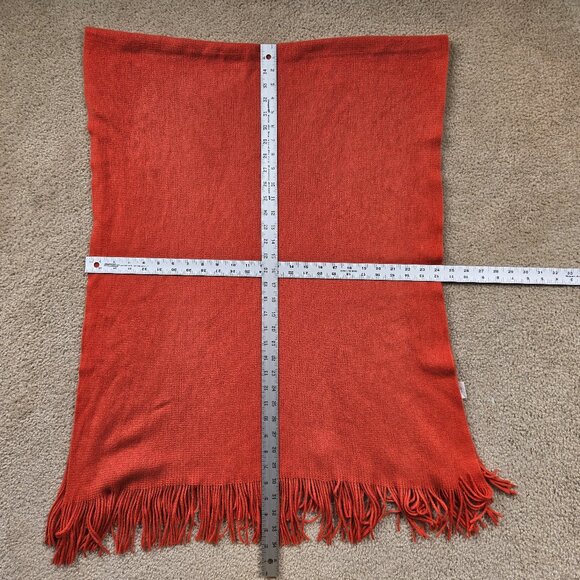 NWOT Large Rusty Orange Fringe Scarf Soft - Picture 1 of 7